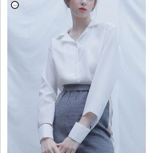 Korean Designer Shirt With Slit Cuffs